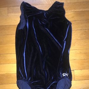 Navy velvet gymnastics leotard